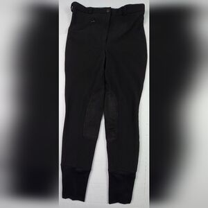 Tuffrider Ribb Knee Patch Equestrian Pants Breeches Womens 32 (30x27.5) Black